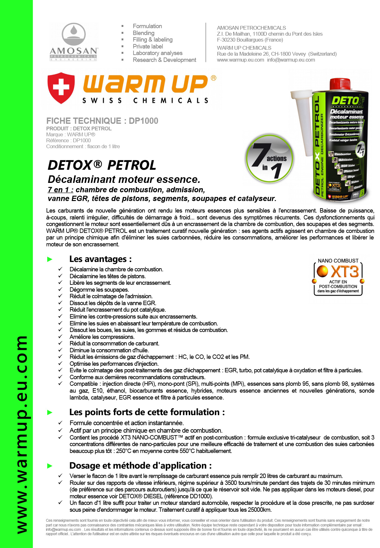 WARM UP EGR CONTROL nettoyant vanne EGR préventif et curatif