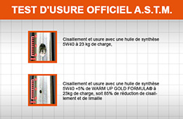Test d'usure officiel A.S.T.M.